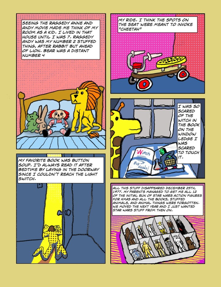 Dennis's comic about his childhood toys and how they were all eventually replaced in his heart by Star Wars.