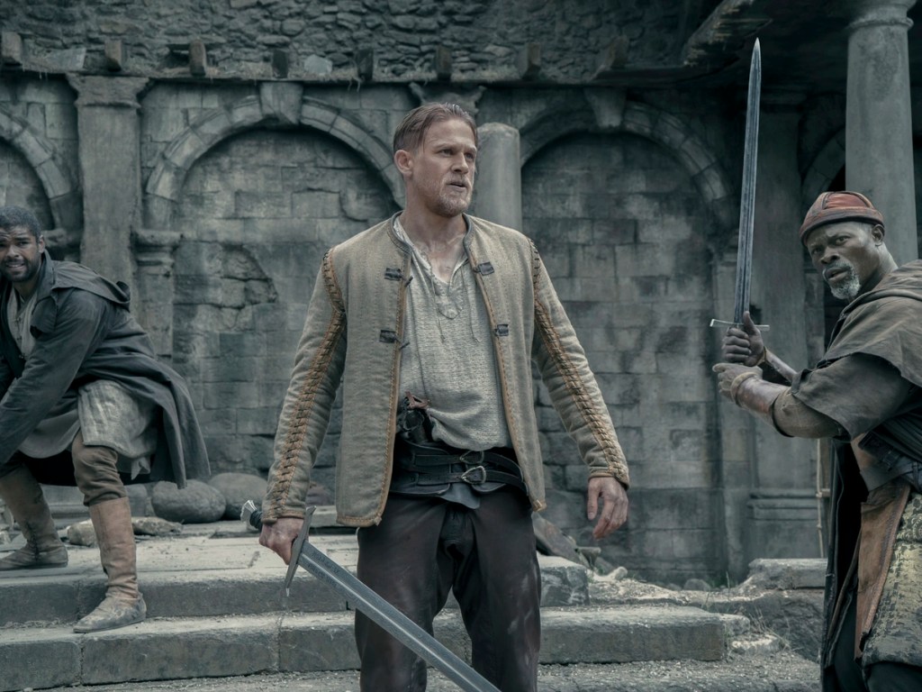 A pasty guy with a sword has Korvath from Guardians of the Galaxy next to him, also with a sword
